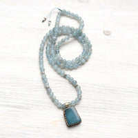 Mala Beads Aquamarine Serenity Mala Necklace ML930